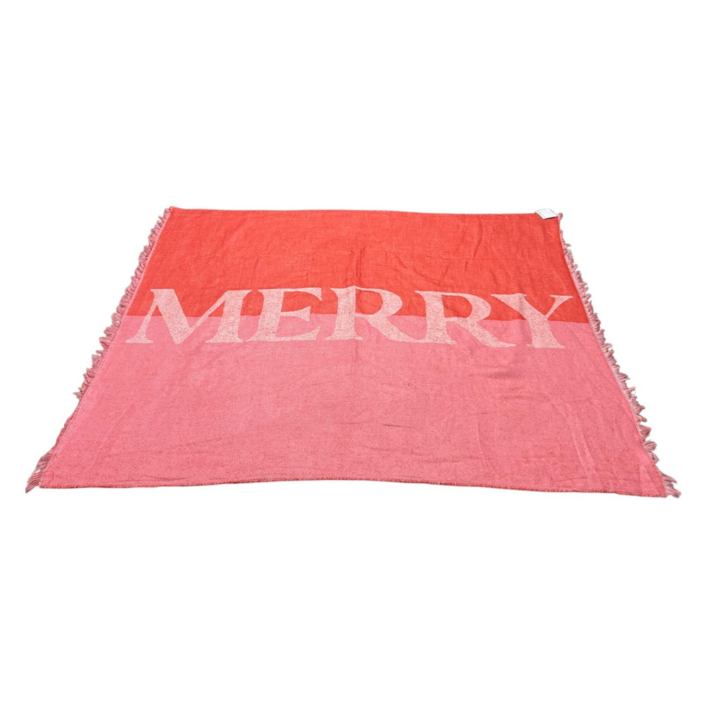SHIRALEAH Chicago NEW Merry Throw Blanket Christmas Holiday Quiet Luxury